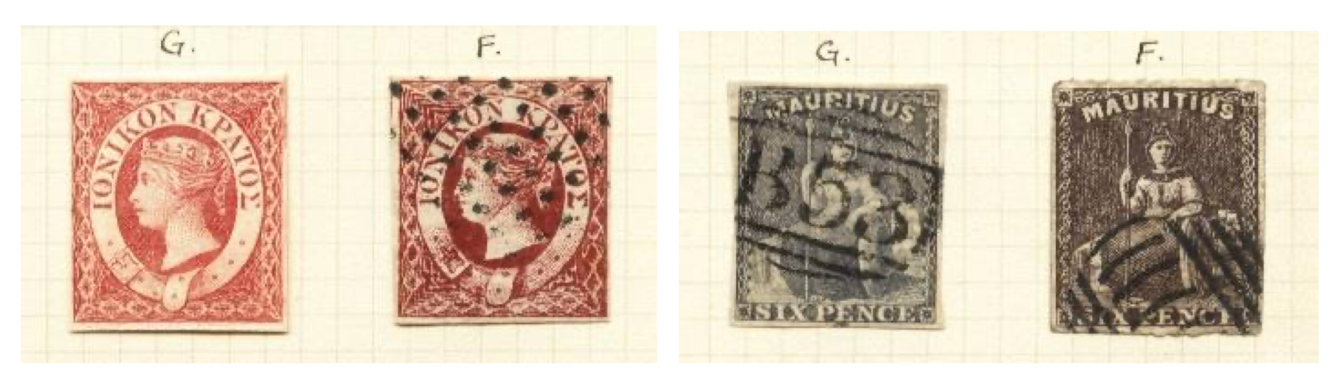 Red and Black stamps